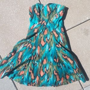 Anthropologie Ikat Strapless Dress